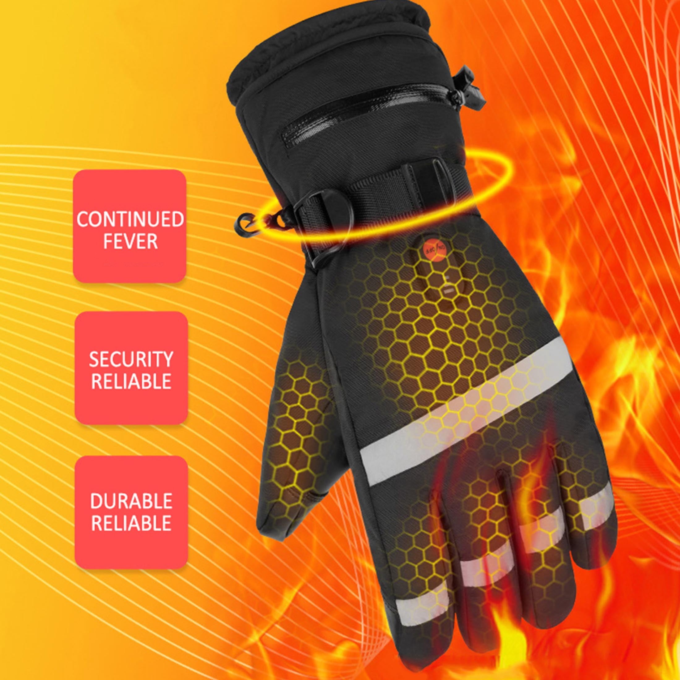 Unisex Heated Motorcycle Gloves, Waterproof Windproof Touchscreen, 6000mAh Battery