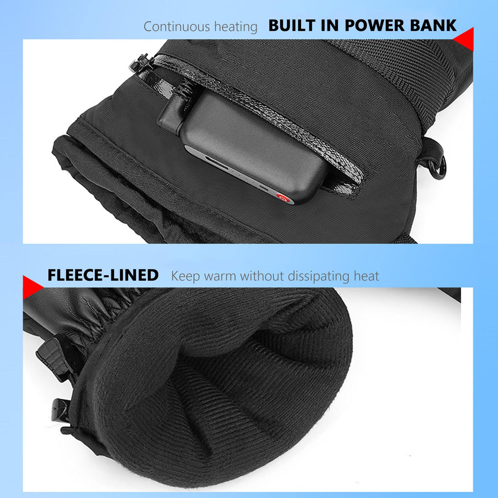 Unisex Heated Motorcycle Gloves, Waterproof Windproof Touchscreen, 6000mAh Battery