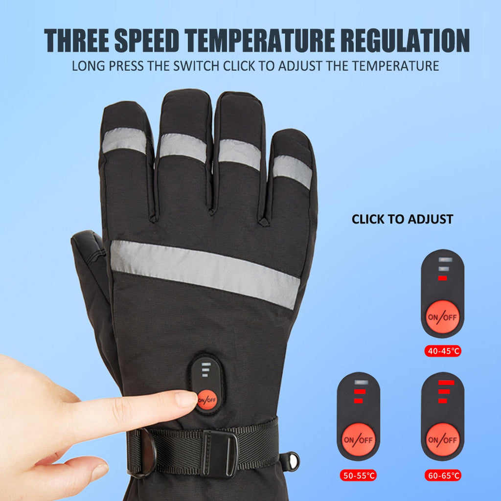 Unisex Heated Motorcycle Gloves, Waterproof Windproof Touchscreen, 6000mAh Battery