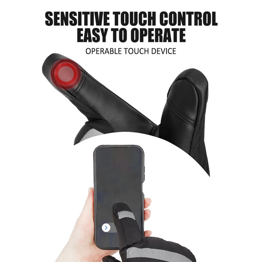 Unisex Heated Motorcycle Gloves, Waterproof Windproof Touchscreen, 6000mAh Battery