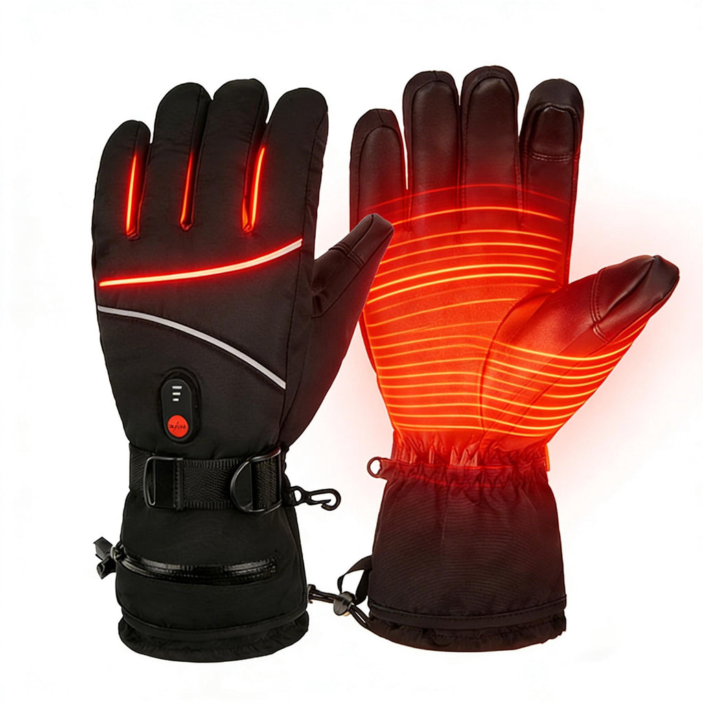 Unisex Heated Motorcycle Gloves, Waterproof Windproof Touchscreen, 6000mAh Battery