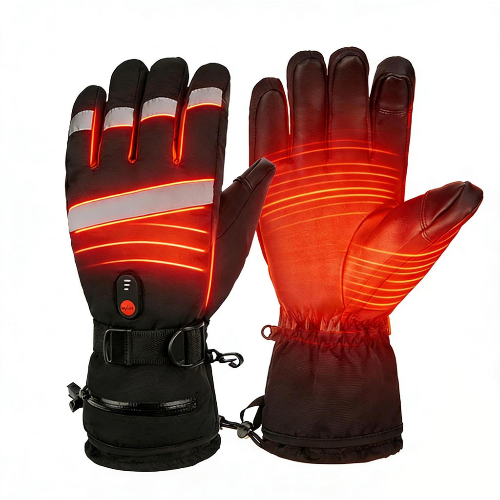 Unisex Heated Motorcycle Gloves, Waterproof Windproof Touchscreen, 6000mAh Battery