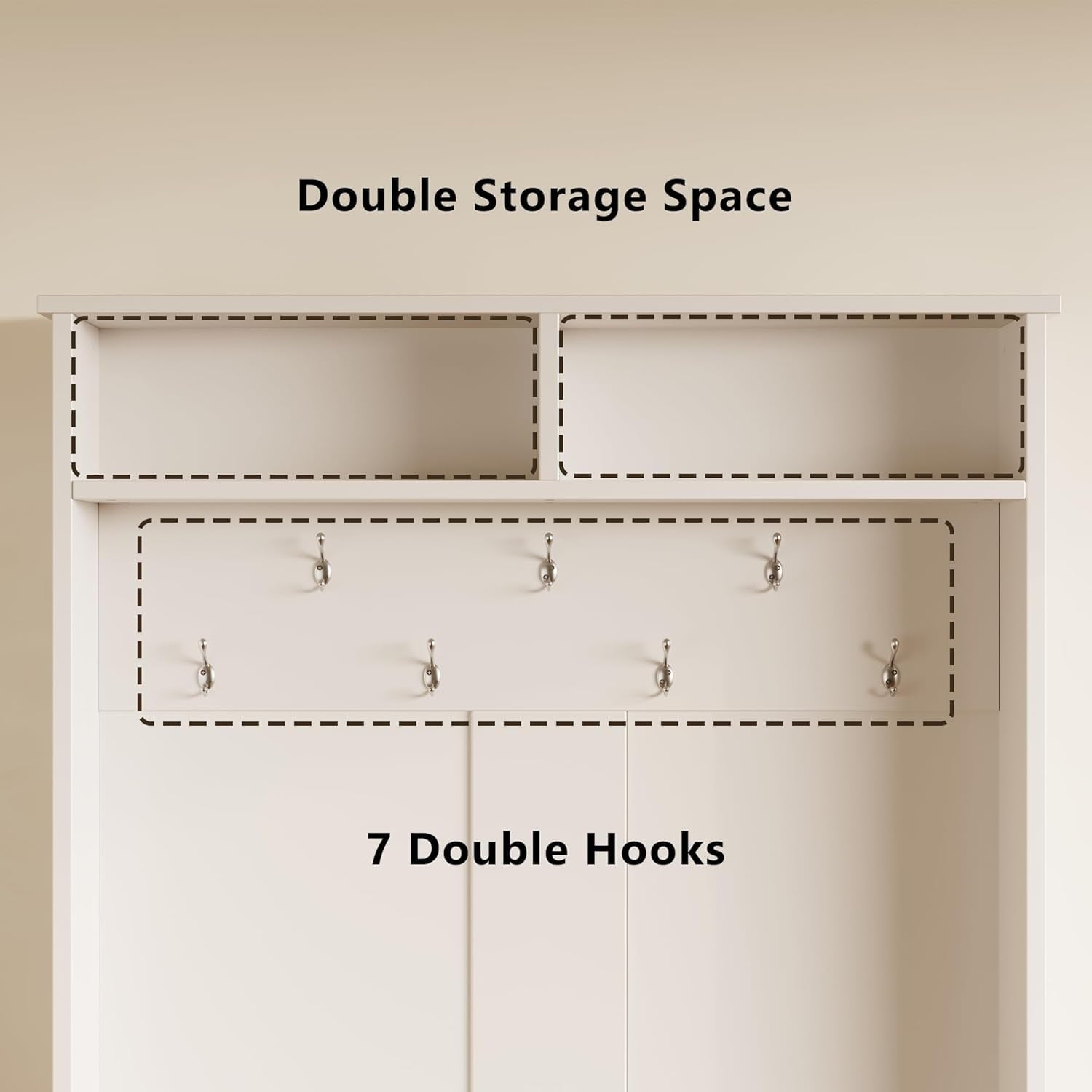 Hall Tree with  and Shoe Storage - 3-in-1 Entryway Organizer with Adjustable Shelf for Coats and Hats