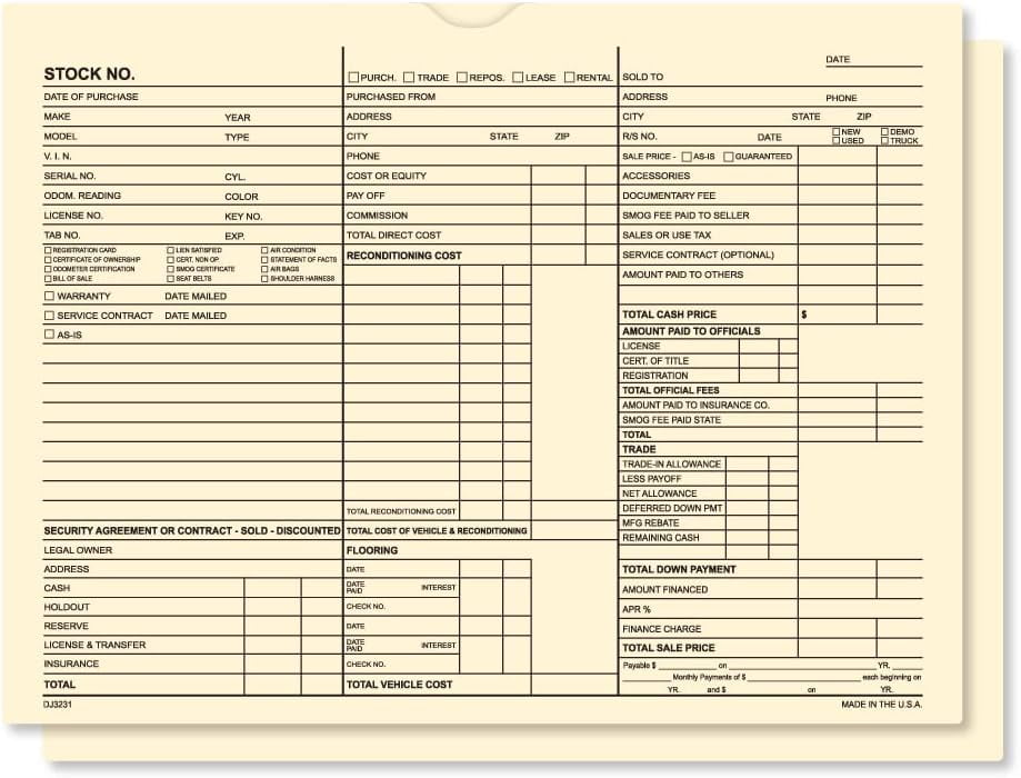 3-in-1 Buff 9" x 12" Vehicle Car Dealer Deal Jackets Envelopes 500 Pack$$Office