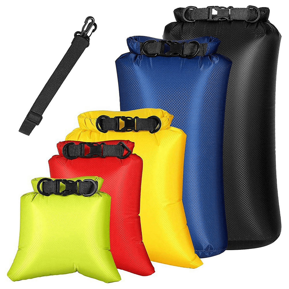12Pcs Waterproof Dry Bag Set for Kayaking Boating,Drybag Outdoor Storage Bags for Canoeing Camping Swimming,Random
